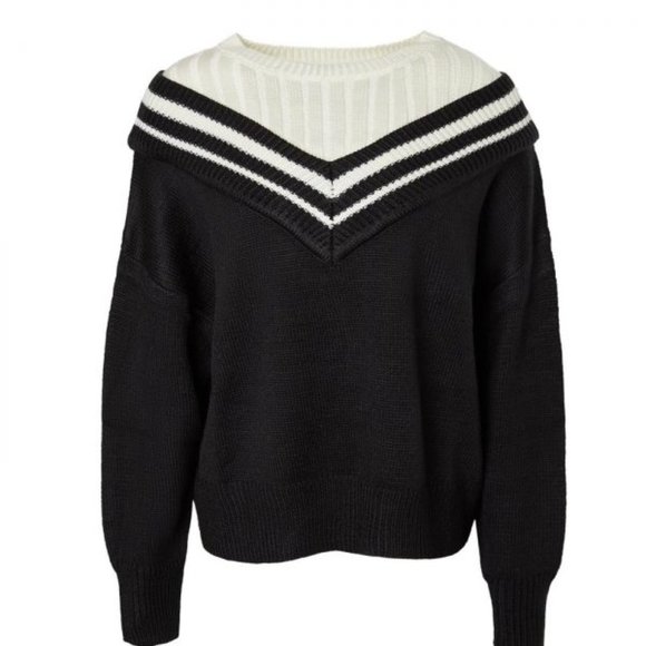J. Ing Varsity Black Mixed Sweater - Picture 3 of 13